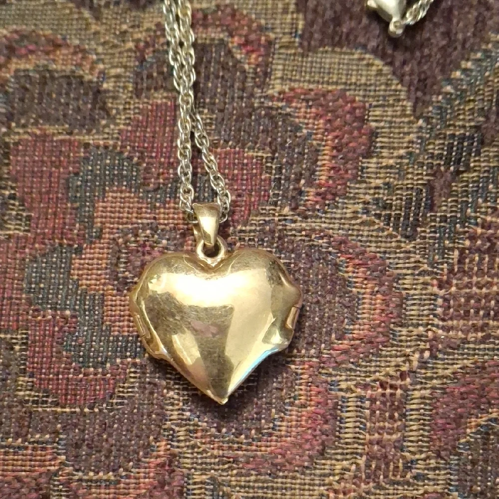 Gold Angel Wing Heart Pendant Necklace